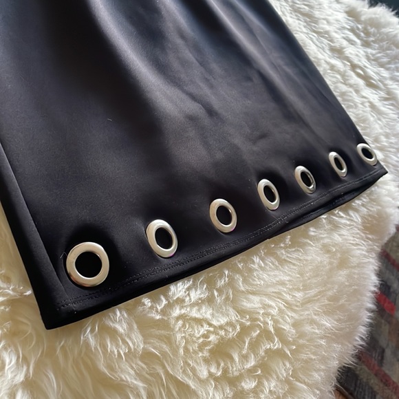 Topshop Black Dress with Eyelet Grommets, US 6 - Picture 3 of 5